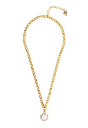 Guess Coin Charm Necklace GL Gold One size