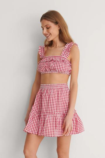 NA-KD Boho Ekologisk minikjol - Checkered