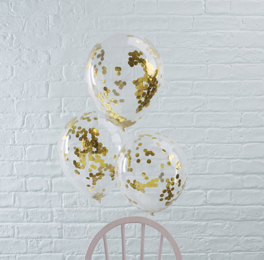 Konfettiballonger - Guld