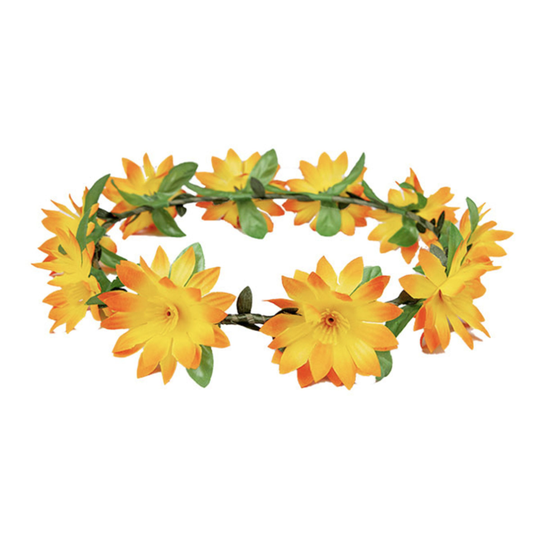 Hårband med Blommor Orange - One size