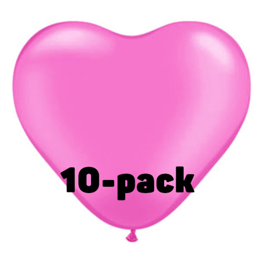 Hjärtballonger Rosa - 10-pack