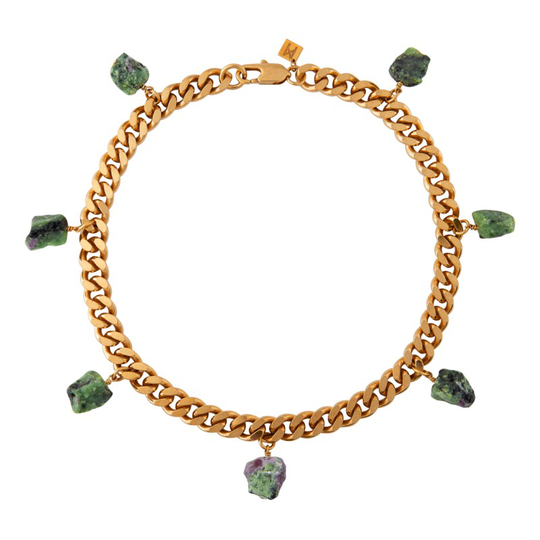 Halsband collar ruby zoisite guld