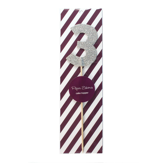 Cake Topper - 3:a - Silverglitter