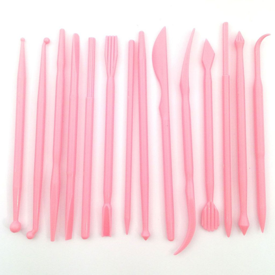 Rosa modelleringsverktyg - Dekofee - 14-pack