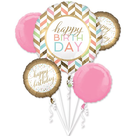Ballongbukett - Happy Birthday - Confetti fun