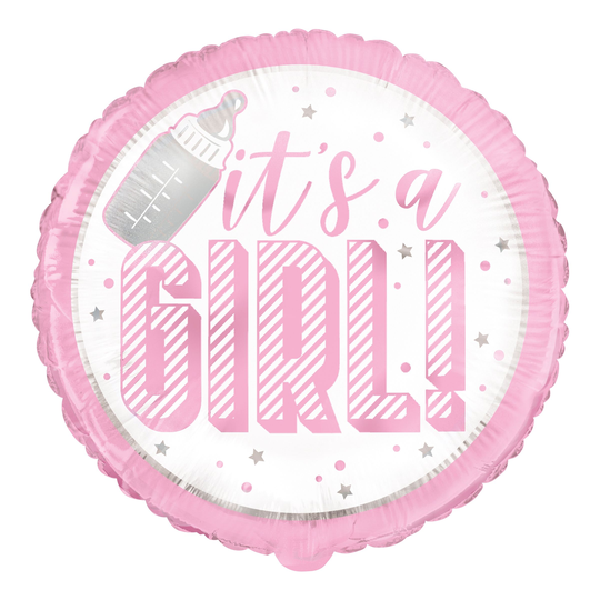 Folieballong Its a Girl Rosa