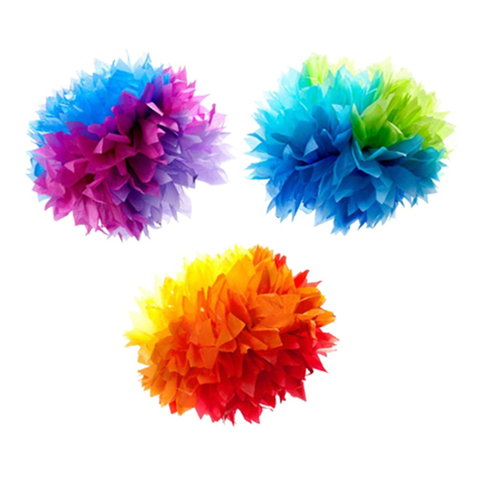 Pom Poms Regnbåge Hängande Dekoration - 3-pack