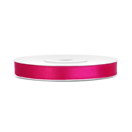 Satinband Mörkrosa - 6 mm x 25 m