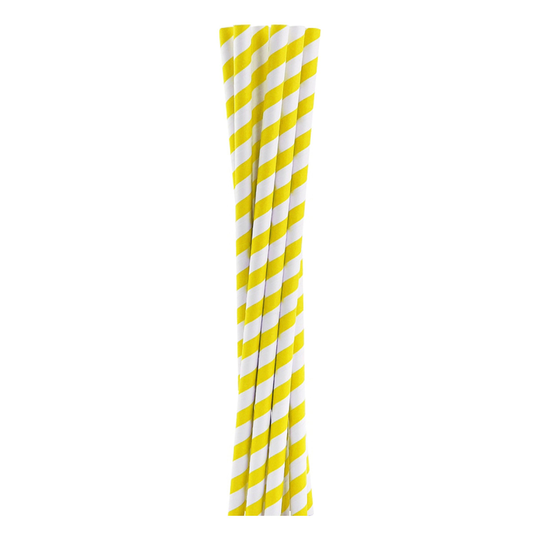 Papperssugrör Shake Gula Randiga - 10-pack