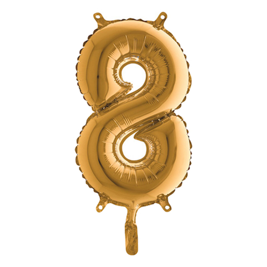 Sifferballong Mini Guld Metallic - Siffra 8