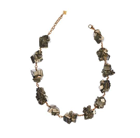 Halsband not a pearl pyrite crystal rolled guld