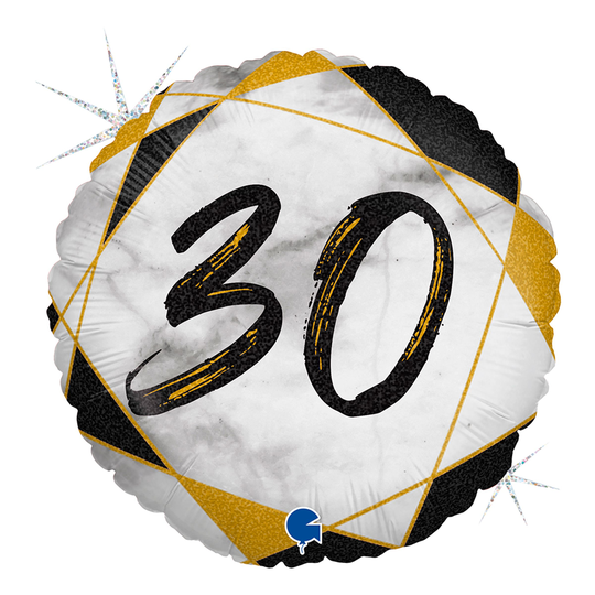 Folieballong Marble Mate 30 Svart - 1-pack