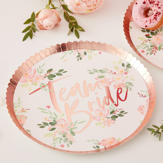 Papptallrikar - Floral hen
