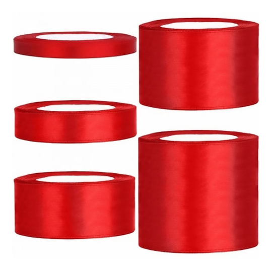 Satinband Rött - 100mm x 25m