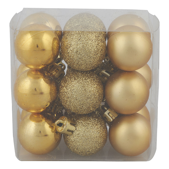 Julgranskulor Runda Guld - 18-pack