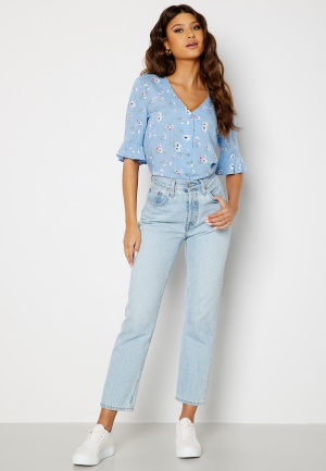 Happy Holly Tamia blouse Light blue / Patterned 32/34