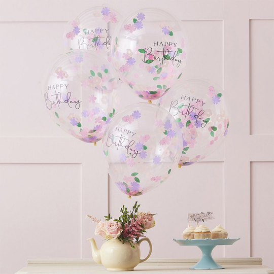 Konfettiballonger - Happy Birthday - Let's Partea