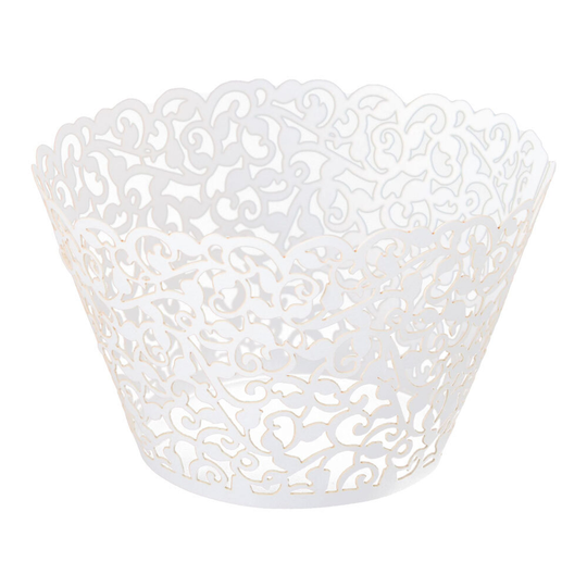 Cupcake Wrapper Vit Lace - 12-pack