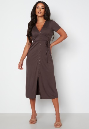 Happy Holly Vera short sleeve dress Light brown 32/34