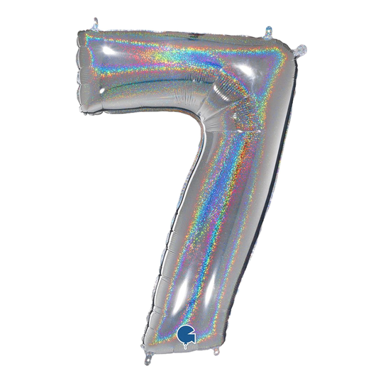 Sifferballong Glitter Silver - Siffra 7