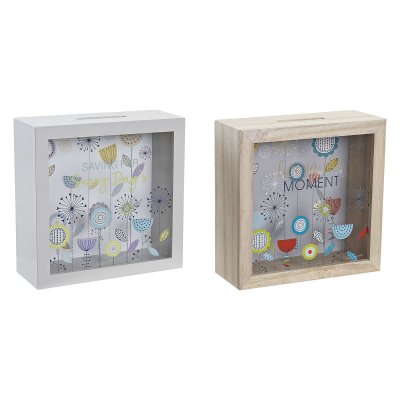 Sparbössa DKD Home Decor Boho MDF (18 x 7 x 18 cm) (2 antal)