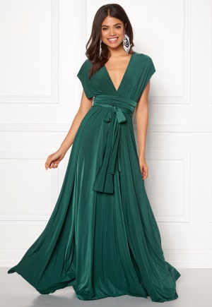 Goddiva Multi Tie Maxi Dress Green XS (UK8)