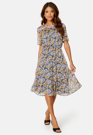 Bubbleroom Occasion Brie Midi Dress Dark blue / Floral 48