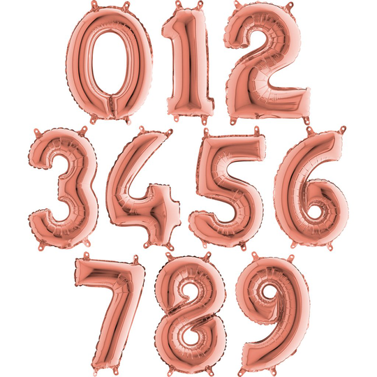 Sifferballong - Roséguld - 1 m (Siffra: 3)