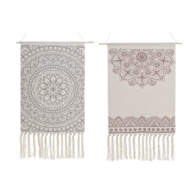 Väggdekoration DKD Home Decor Bomull Boho (50 x 1 x 70 cm) (2 antal)