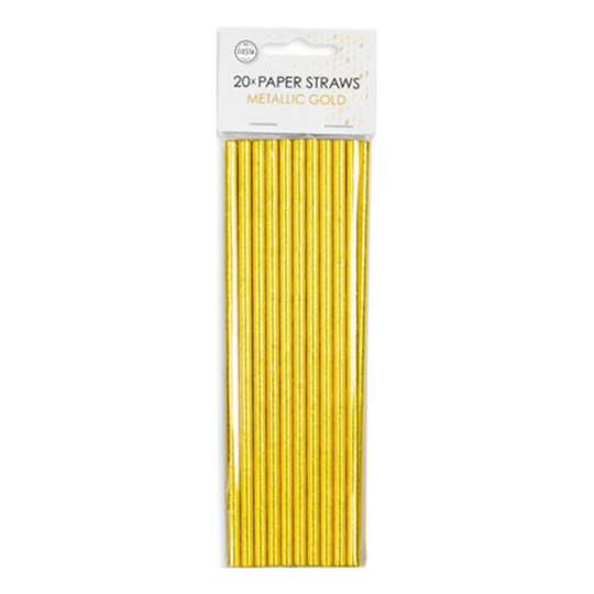 Papperssugrör Guldmetallic - 20-pack