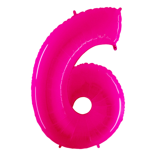 Sifferballong Neon Rosa - Siffra 6