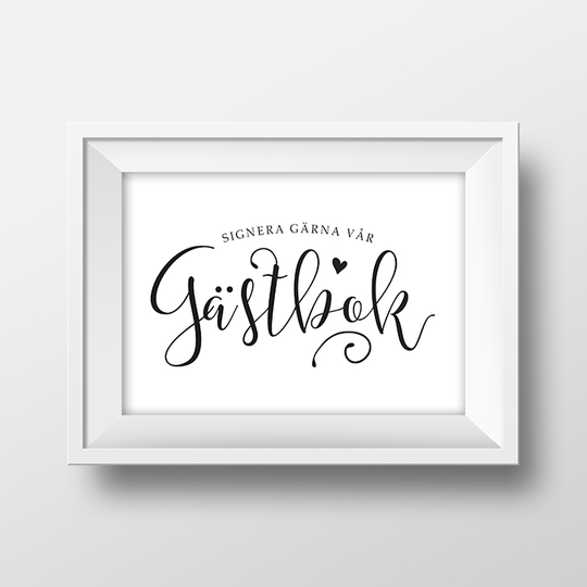 Skylt - Gästbok