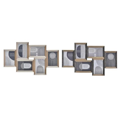 Fotoram DKD Home Decor Trä Glas Svart Brun Trä MDF Boho (54 x 2 x 32 cm) (2 antal)