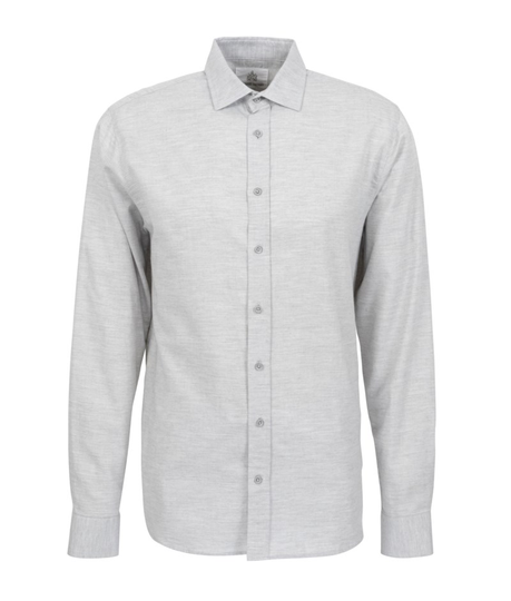 Twillskjorta costello med borstad yta slim fit ljusgrå