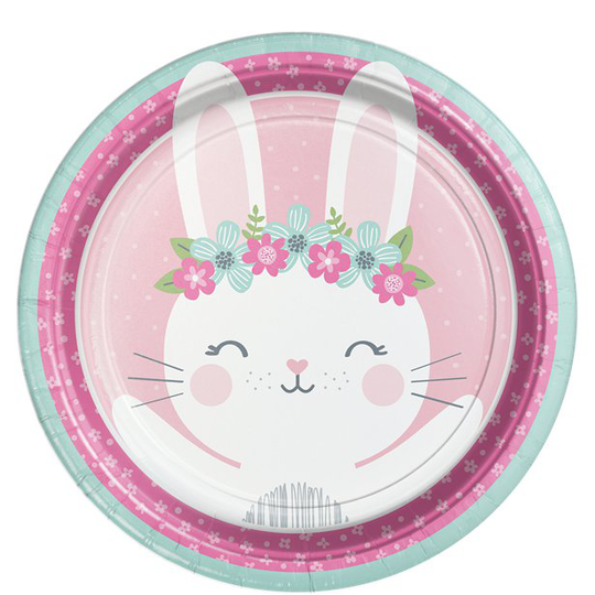 Papptallrikar - Runda - Birthday Bunny