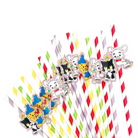 Papperssugrör Bamse - 16-pack