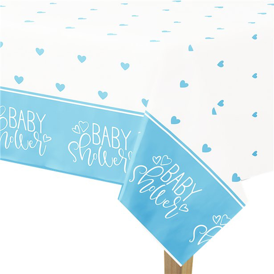 Bordsduk - Baby Shower - Blå Hjärtan
