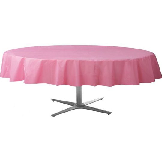 Rund bordsduk - Plast - Rosa