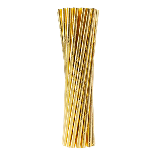 Papperssugrör Guld Metallic - 24-pack