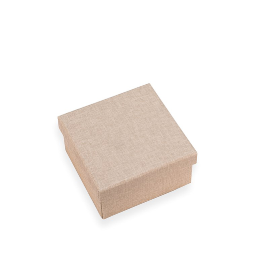 Vävklätt smyckesskrin sand 120x120x60 mm