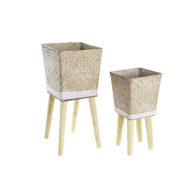 Krukset DKD Home Decor Naturell Trä Fibrer Boho (22 x 22 x 48 cm)