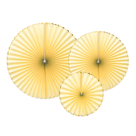 Pin wheels - Gula med guldkant - 3-pack