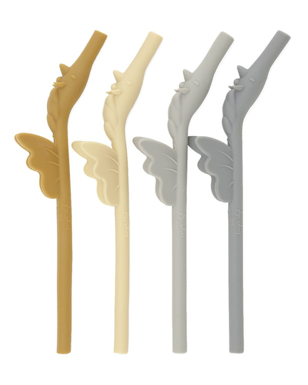 Sugrör silicone unicorn 4-pack quarry mix
