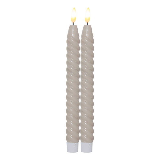 LED Antikljus Swirl Beige - 2-pack