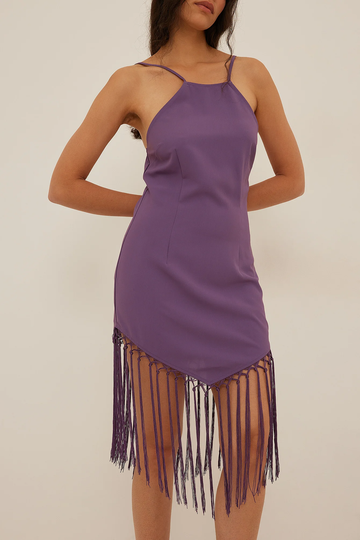 NA-KD Trend Miniklänning med volangdetalj - Purple