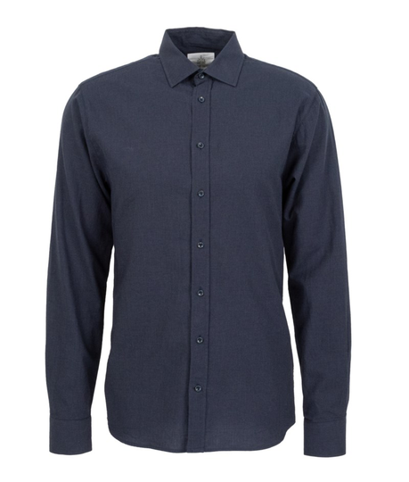 Twillskjorta costello med borstad yta slim fit mörkblå