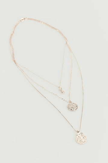 NA-KD Accessories Halsband med hänge i tre lager - Silver
