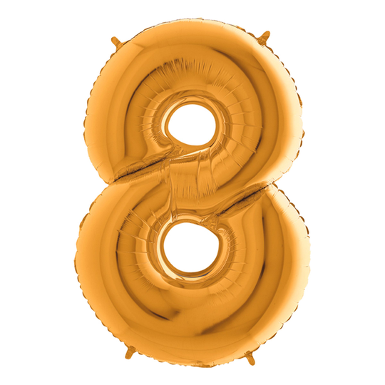 Sifferballong Guld Metallic - Siffra 8