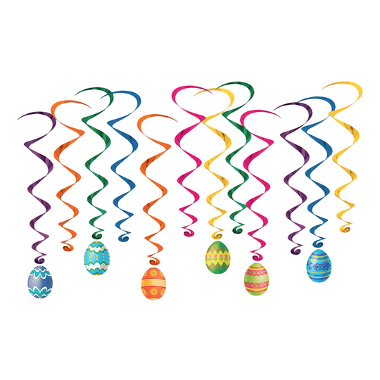 Swirls Påskägg Hängande Dekoration - 12-pack