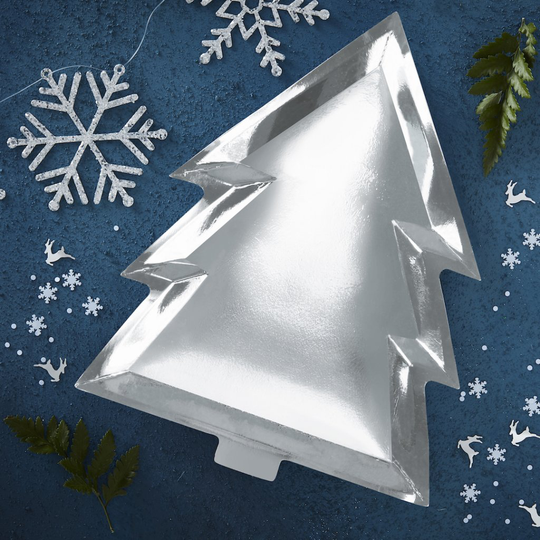 Papptallrikar - Silver Christmas